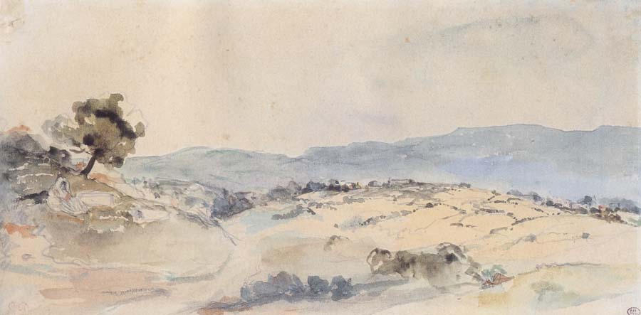 Eugene Delacroix Moroccan Landscape near Tangiers